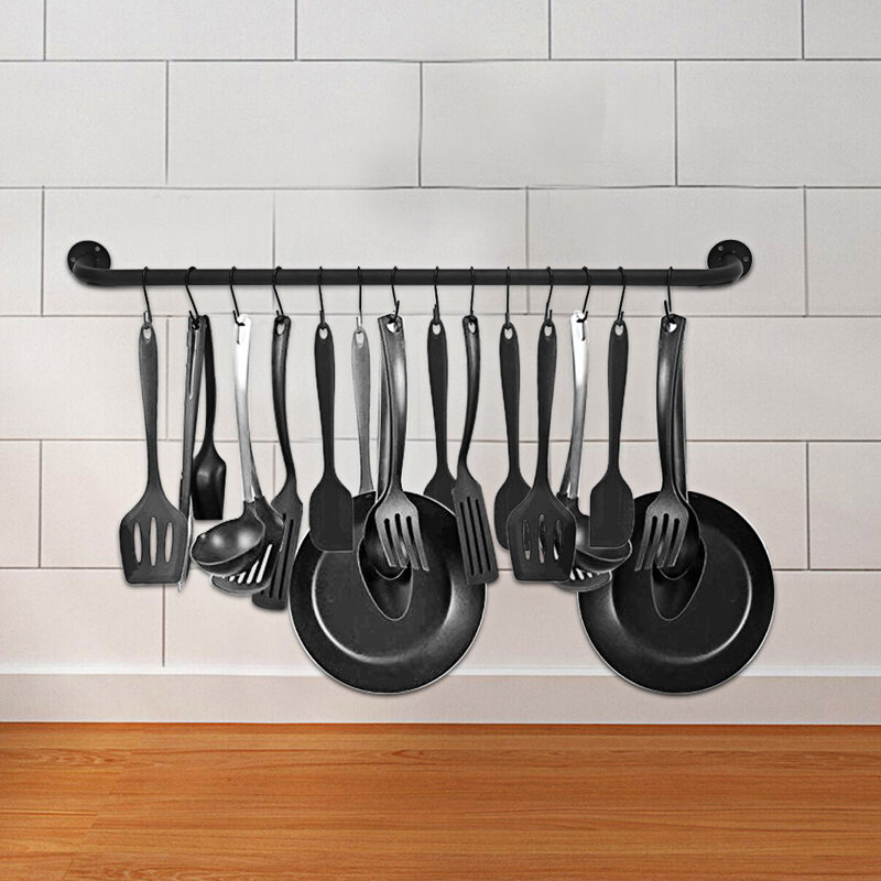 Prep & Savour Steel Hanging Pot Bar Rack Hooks Wayfair.ca